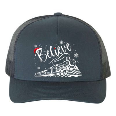 Believe Christmas Train Holiday Yupoong Adult 5-Panel Trucker Hat