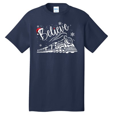 Believe Christmas Train Holiday Tall T-Shirt