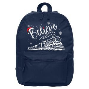 Believe Christmas Train Holiday 16 in Basic Backpack