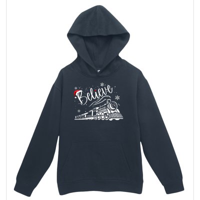 Believe Christmas Train Holiday Urban Pullover Hoodie