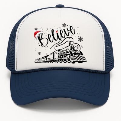 Believe Christmas Train Holiday Trucker Hat