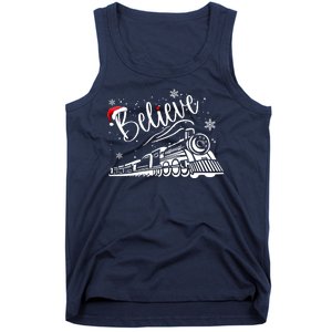 Believe Christmas Train Holiday Tank Top