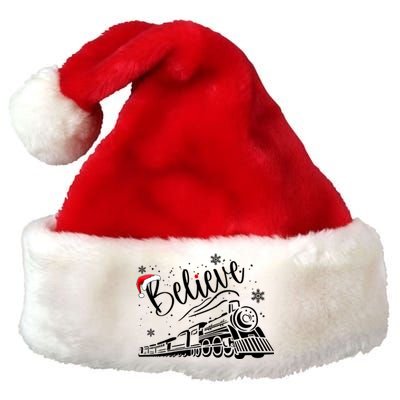 Believe Christmas Train Holiday Premium Christmas Santa Hat