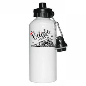 Believe Christmas Train Holiday Aluminum Water Bottle