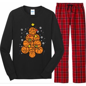 Basketball Christmas Tree Xmas Pajamas Pjs Sports Player Great Gift Long Sleeve Pajama Set