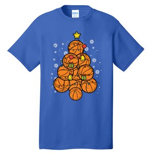 Basketball Christmas Tree Xmas Pajamas Pjs Sports Player Great Gift Tall T-Shirt