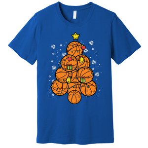 Basketball Christmas Tree Xmas Pajamas Pjs Sports Player Great Gift Premium T-Shirt