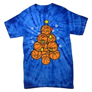 Basketball Christmas Tree Xmas Pajamas Pjs Sports Player Great Gift Tie-Dye T-Shirt