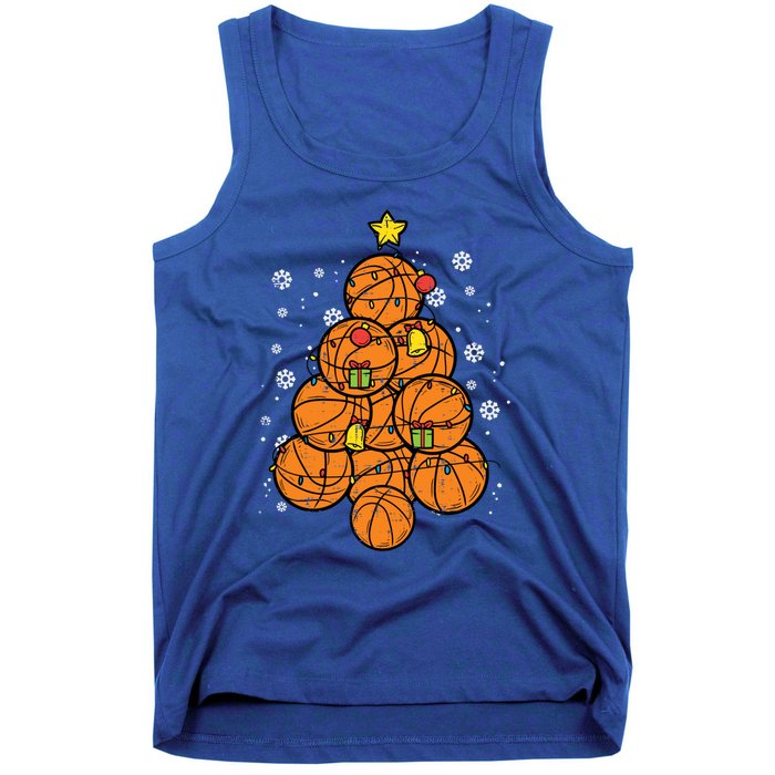 Basketball Christmas Tree Xmas Pajamas Pjs Sports Player Great Gift Tank Top