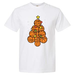 Basketball Christmas Tree Xmas Pajamas Pjs Sports Player Great Gift Garment-Dyed Heavyweight T-Shirt