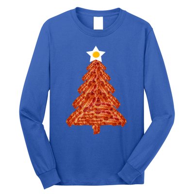 Bacon Christmas Tree Gift Breakfast Holiday Egg Star Holiday Gift Long Sleeve Shirt