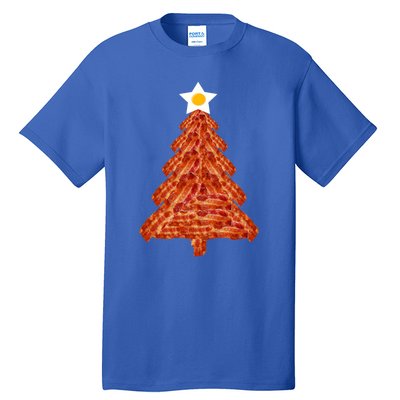 Bacon Christmas Tree Gift Breakfast Holiday Egg Star Holiday Gift Tall T-Shirt