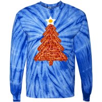 Bacon Christmas Tree Gift Breakfast Holiday Egg Star Holiday Gift Tie-Dye Long Sleeve Shirt