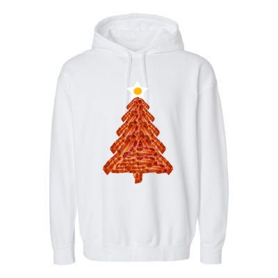 Bacon Christmas Tree Gift Breakfast Holiday Egg Star Holiday Gift Garment-Dyed Fleece Hoodie