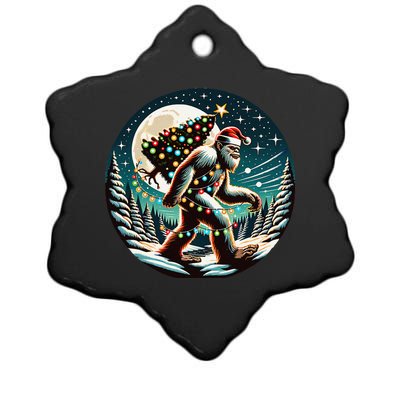 Bigfoot Christmas Tree Lights Xmas Sasquatch Lovers Ceramic Star Ornament