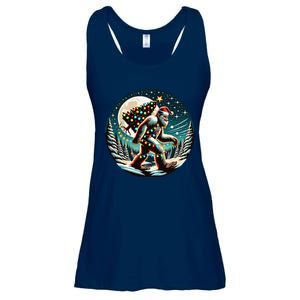 Bigfoot Christmas Tree Lights Xmas Sasquatch Lovers Ladies Essential Flowy Tank