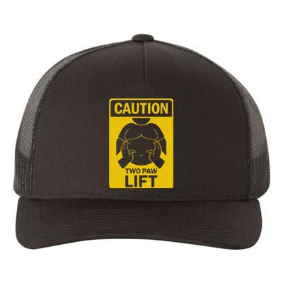 Burrlife Caution Two Paw Lift Yupoong Adult 5-Panel Trucker Hat