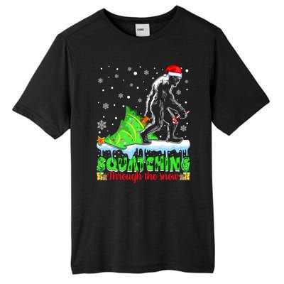 Bigfoot Christmas Tree Squatching Through The Snow Tall Fusion ChromaSoft Performance T-Shirt