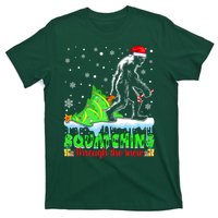 Bigfoot Christmas Tree Squatching Through The Snow T-Shirt