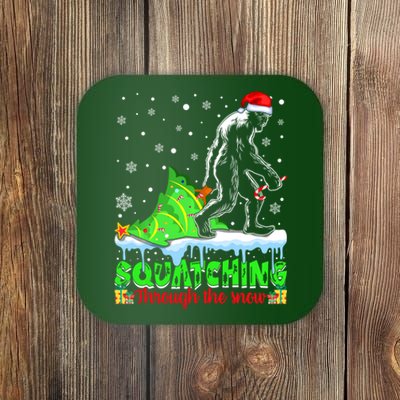 Bigfoot Christmas Tree Squatching Through The Snow Coaster