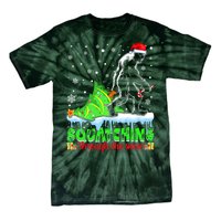 Bigfoot Christmas Tree Squatching Through The Snow Tie-Dye T-Shirt