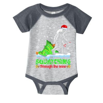 Bigfoot Christmas Tree Squatching Through The Snow Infant Baby Jersey Bodysuit