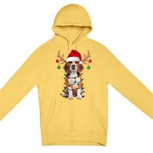 Beagle Christmas Tree Beagle Santa Hat Lover Gifts Premium Pullover Hoodie