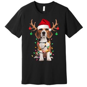 Beagle Christmas Tree Beagle Santa Hat Lover Gifts Premium T-Shirt