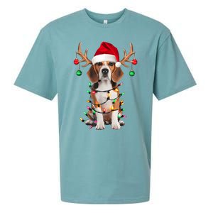 Beagle Christmas Tree Beagle Santa Hat Lover Gifts Sueded Cloud Jersey T-Shirt