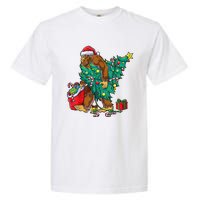 Bigfoot Christmas Tree Lights Xmas Sasquatch Lovers Garment-Dyed Heavyweight T-Shirt