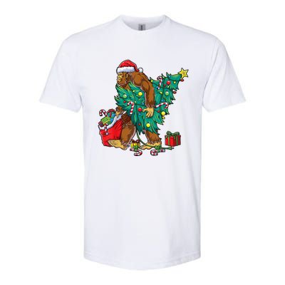 Bigfoot Christmas Tree Lights Xmas Sasquatch Lovers Softstyle CVC T-Shirt