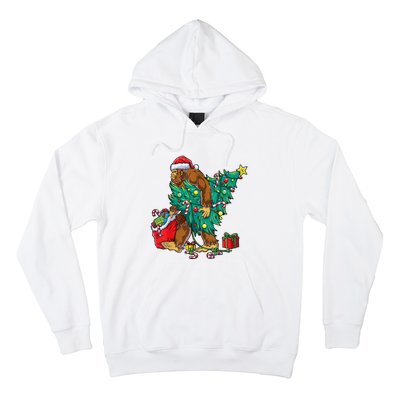 Bigfoot Christmas Tree Lights Xmas Sasquatch Lovers Hoodie