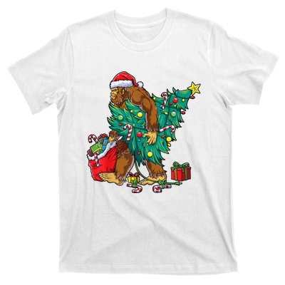 Bigfoot Christmas Tree Lights Xmas Sasquatch Lovers T-Shirt