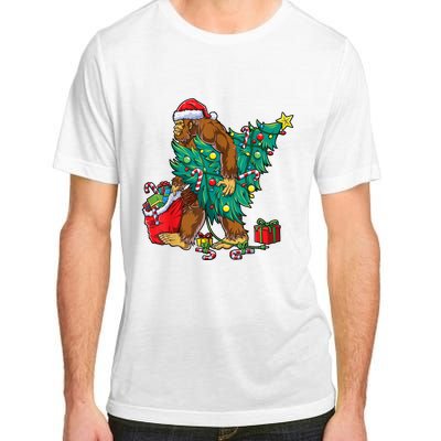 Bigfoot Christmas Tree Lights Xmas Sasquatch Lovers Adult ChromaSoft Performance T-Shirt