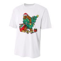 Bigfoot Christmas Tree Lights Xmas Sasquatch Lovers Performance Sprint T-Shirt