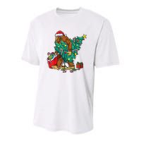 Bigfoot Christmas Tree Lights Xmas Sasquatch Lovers Youth Performance Sprint T-Shirt