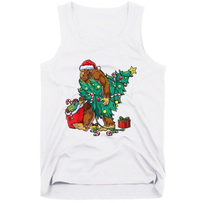 Bigfoot Christmas Tree Lights Xmas Sasquatch Lovers Tank Top