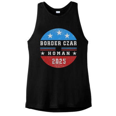 Border Czar Tom Homan Trump President Elect Maga Support Ladies PosiCharge Tri-Blend Wicking Tank