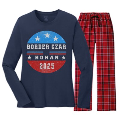 Border Czar Tom Homan Trump President Elect Maga Support Women's Long Sleeve Flannel Pajama Set 