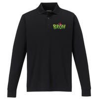 Bruh Christmas Teens Funny Christmas Humor Meme Performance Long Sleeve Polo