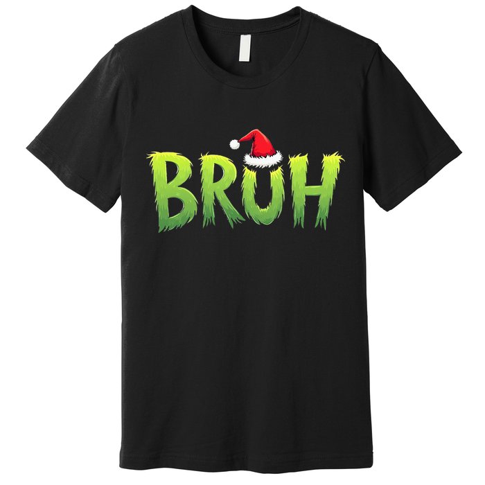 Bruh Christmas Teens Funny Christmas Humor Meme Premium T-Shirt