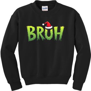 Bruh Christmas Teens Funny Christmas Humor Meme Kids Sweatshirt