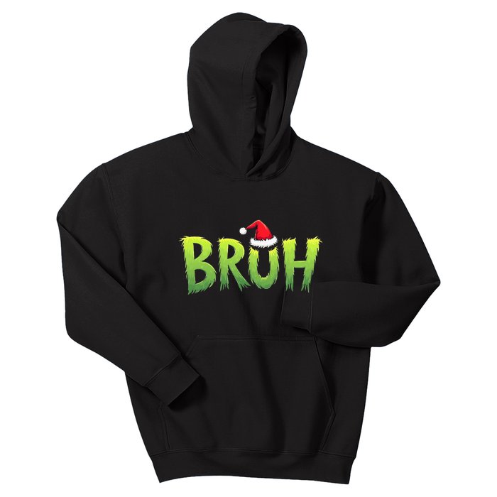 Bruh Christmas Teens Funny Christmas Humor Meme Kids Hoodie