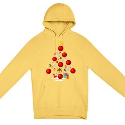 Bowling Christmas Tree Funny Xmas Family Matching Gift Premium Pullover Hoodie