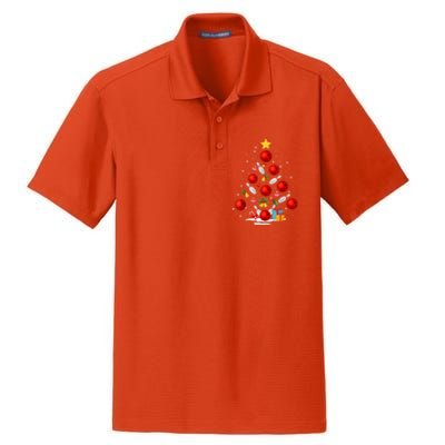 Bowling Christmas Tree Funny Xmas Family Matching Gift Dry Zone Grid Polo