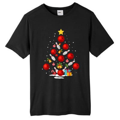 Bowling Christmas Tree Funny Xmas Family Matching Gift Tall Fusion ChromaSoft Performance T-Shirt