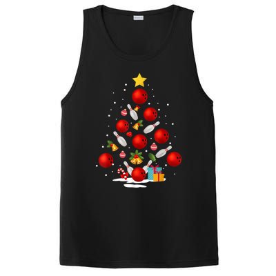 Bowling Christmas Tree Funny Xmas Family Matching Gift PosiCharge Competitor Tank