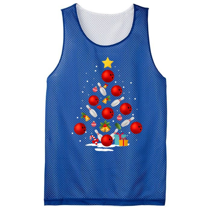 Bowling Christmas Tree Funny Xmas Family Matching Gift Mesh Reversible Basketball Jersey Tank