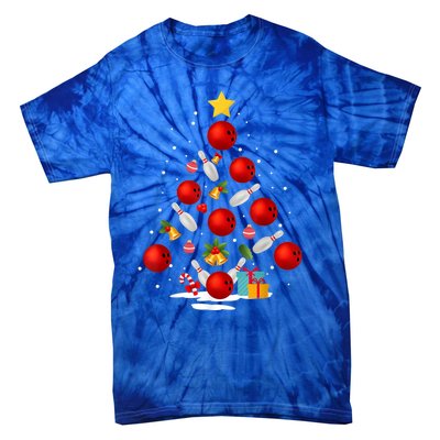 Bowling Christmas Tree Funny Xmas Family Matching Gift Tie-Dye T-Shirt