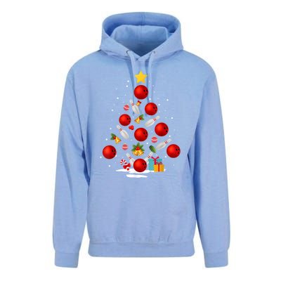 Bowling Christmas Tree Funny Xmas Family Matching Gift Unisex Surf Hoodie